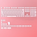 Jelly Pink 104+32 Keys OEM Profile PC Doubleshot Top Legends Keycaps Set for MX Keyboard